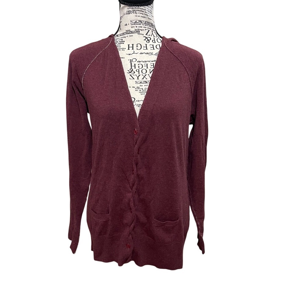 Moth Deep Red Women's Cardigan Sweater‎
